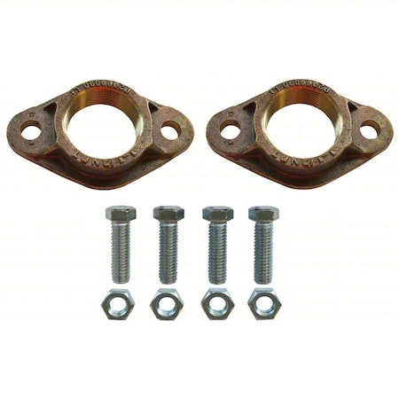 Flange,StainlessSteel,FNPT,11/4in,PK2