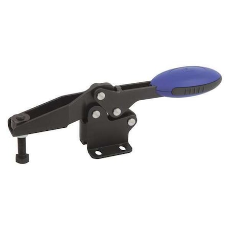 Toggle Clamp Horizontal, Foot Horiz. F1=400, Clamping Spindle M04X16, Steel, Blue