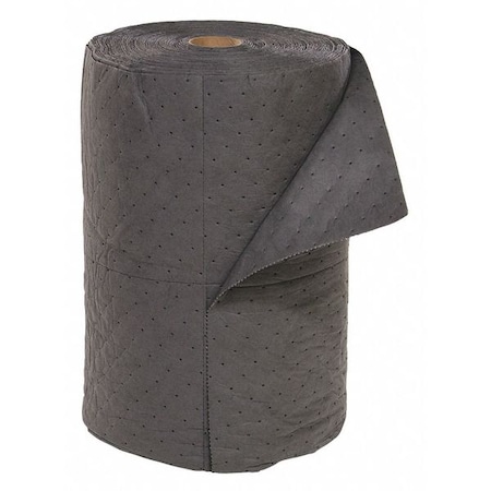 Sorbent Roll, 39 gal, 24 in x 150 ft, Universal, Gray, Polypropylene