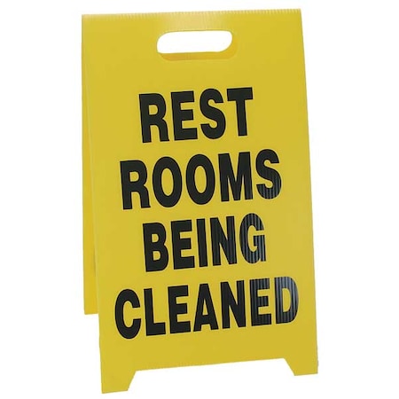 Restroom Sign, 20 in Height, 12 in Width, Plastic, Triangle, English