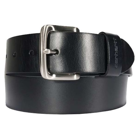 Carhartt Classic Buckle Belt, Black, Full Grain Bridle Leather, 40 in Length, 1 1/2 in Width