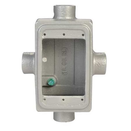 Weatherproof Electrical Box, 25 cu in, FDX Box Type, 1 Gang, Malleable Iron, Rectangular Shape