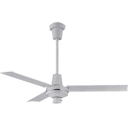 Industrial Ceiling Fan, 5 ft Blade Dia, 3 Blades, Variable Speeds, 120V AC, White