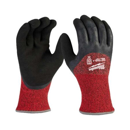 Cut-Resistant Insulated Gloves, Cut Level A4 ,Double Dipped ,Latex ,Sandy ,2XL 12 PK