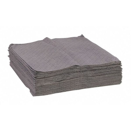 Sorbent Pad, 45 gal, 30 in x 30 in, Universal, Gray, 50 PK