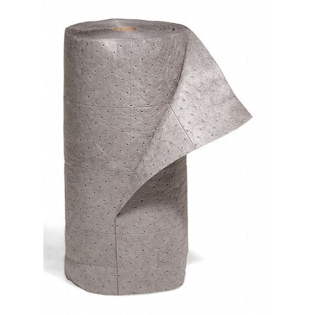 Sorbent Roll, 44 gal, 30 in x 150 ft, Universal, Gray, Polypropylene