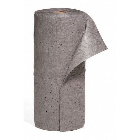 Sorbent Roll, 40 gal, 30 in x 150 ft, Universal, Gray, Polypropylene