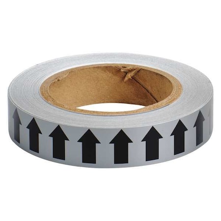 Pipe Marking Tape,Gray,1in W,90ft Roll L