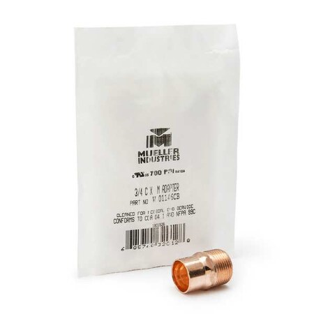 Straight,Copper,Cup3/4in,MNPT3/4in