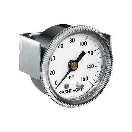 Panel Mount Pressure Gauge, 0 to 300 psi, 2 in Dial, 1/8 in NPT, Center Back Location