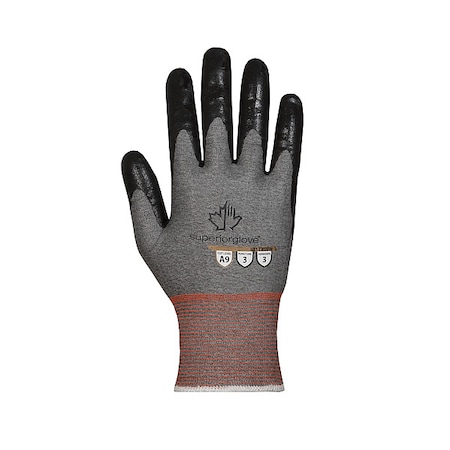 Cut-Resistant Coated Gloves, Cut Level A9 ,Dipped ,Nitrile ,Textured ,2XS 1 PR