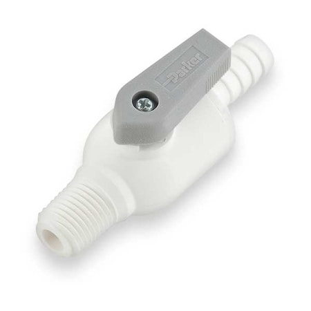 Manual 2-Way Ball Valve,Barb,Polypro