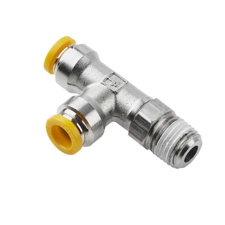 Metric Metal Push-to-Connect Fitting, Brass, Silver