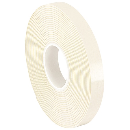 Double-Sided Foam Tape, 1 in W, 36 yd L, 1/32 in, Polyethylene Foam, Double-Sided