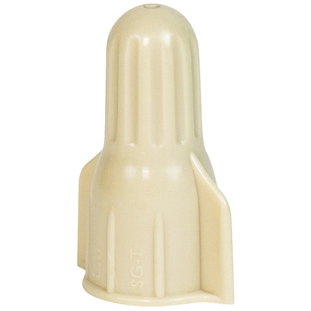Twist-On Wire Connector, 8 AWG Max, Tan, Polypropylene Insulation, 600 V, 100 PK