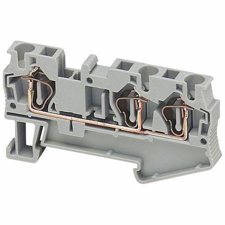 Terminal Block, Pass-Through, 1 Pole, 30 A, 600 V AC, 10 AWG, Gray