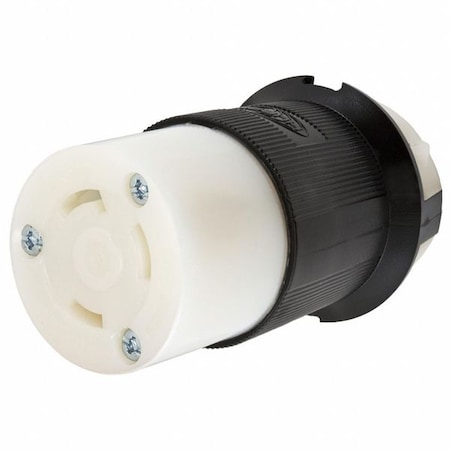 Locking Connector, L6-30R, 30 A, 250V AC, Single Phase, 2 Pole, Spring Clamp Terminals