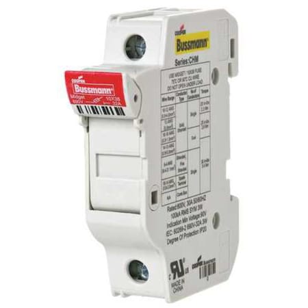 Fuse Holder, 0 to 30A Amp Range, 600V AC/DC Volt Rating, 1 Poles, Clamp/Spade Lug