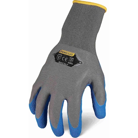 Knit Gloves, Latex, Crinkle, Palm, 3 Abrasion Level, Gray, XS (6) 1 PR