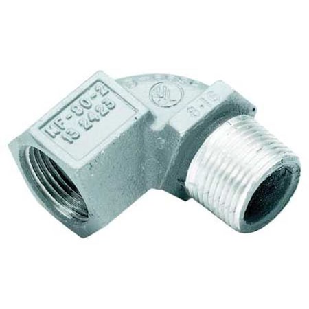 IMC 90 Deg Elbow, 3/4 in, Threaded, Aluminum, Powder Coated, Gray