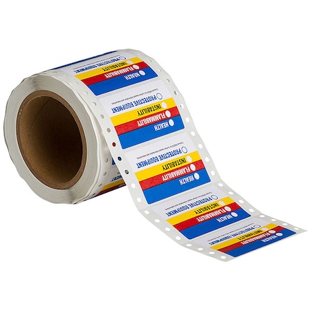 Label, Health, Flammability, Reactivity, Protective Equipment, Paper, 3 in W, 1 7/8 in H