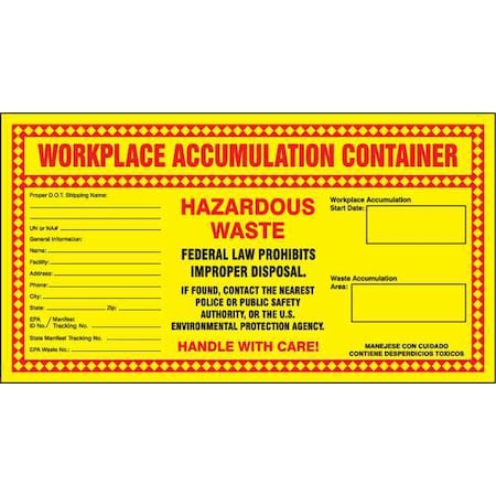 DOT Handling Label, 6-1/2" H, 10-7/8" W, MHZW22EVP,PK25