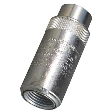 Rigid Union, 1 in, Threaded, Steel, Powder Coated, Silver