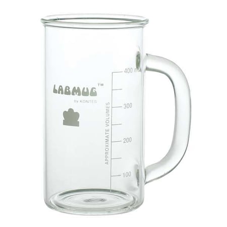 Beaker, Borosilicate Glass, Tall Form with Handle, 500 mL / 16.9 fl oz Capacity, A Type I, 6 PK