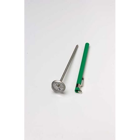 5" Stem Analog Dial Pocket Thermometer, 50 Degrees to 500 Degrees F