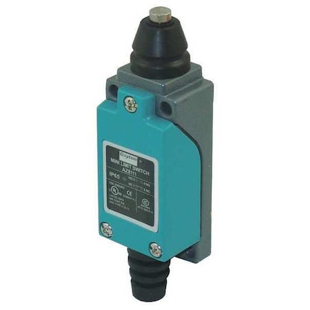 Limit Switch, Plunger, SPDT, 10A at 300V AC, Actuator Location: Top