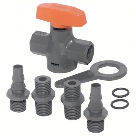 Manual 2-Way Ball Valve,NPTF,PVC