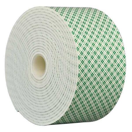Double-Sided Foam Tape, 2 in W, 5 yd L, 1/8 in, Polyurethane Foam, Double-Sided