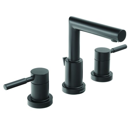 Manual Widespread Faucet, 6" to 12" Mount, Matte Black 3 Hole