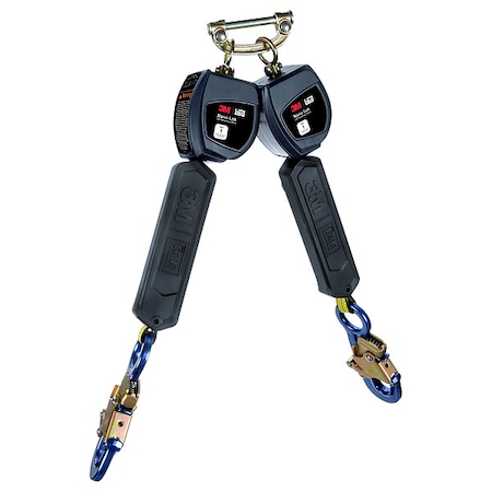 Nano-Lok Personal Twin-Leg Self Retracting Lifeline, Quick-Connect, Steel, 2 Leg(s)