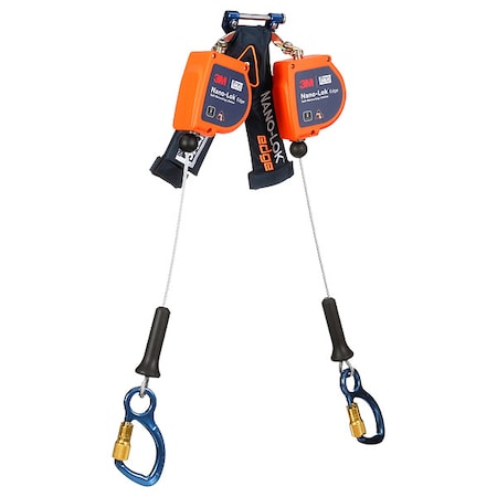 DBI SALA Self Retracting Lifeline, 8 ft. Length, Quick-Connect, Aluminum, 2 Leg(s)