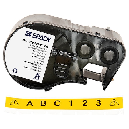 Label/Ribbon Cartridge, Yellow, 1/2 in W