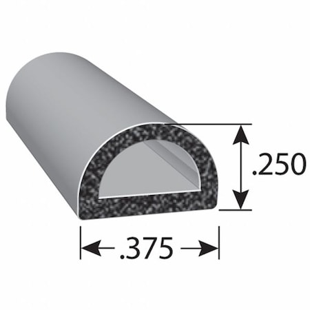Weather Seal,EPDM Rubber,Black,100 ft L