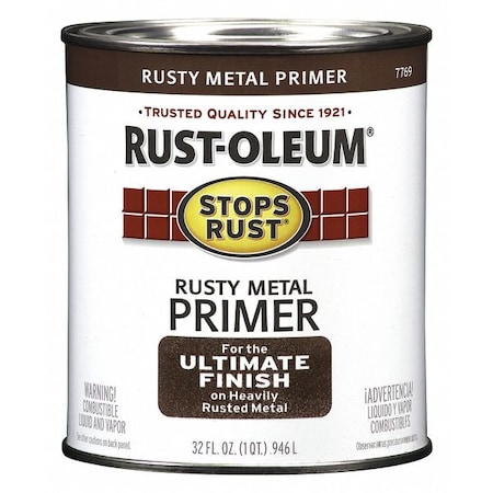 Interior/Exterior Paint, Primer, Rusty Metal, 1 qt