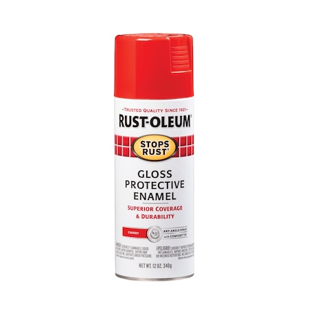 Spray Paint, Cherry, Gloss, Solvent, 12 oz.