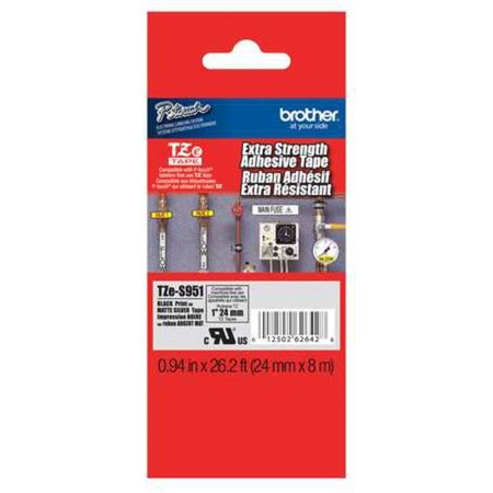 Label/Ribbon Cartridge, Silver, Gloss, 1 in W