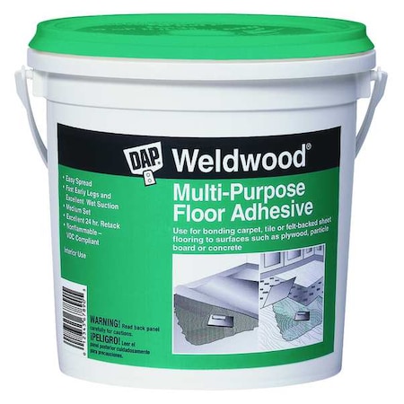 Floor Adhesive, Multi-Purpose Floor Series, Off White, 1 qt, Pail