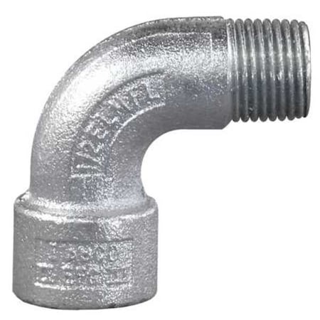 IMC 90 Deg Elbow, 1/2 in, Threaded, Aluminum, Plain, Silver