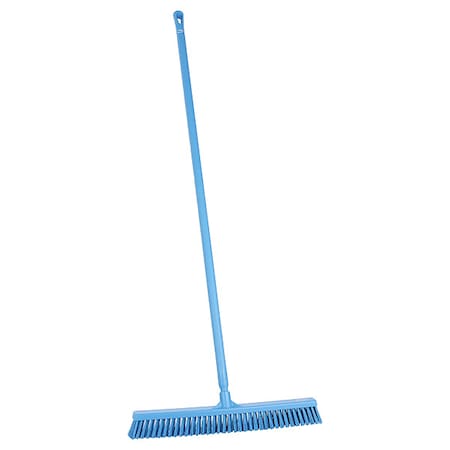 24 in Sweep Face Push Broom, Soft/Stiff Combination, Blue