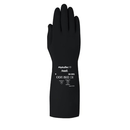 AlphaTec(R) 38-001 Chemical Resistant Gloves, Butyl, 14 in L, 14 mil, Black, 9, 1 PR