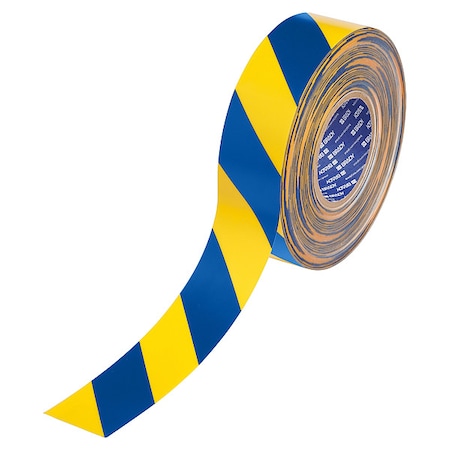 Floor Marking Tape,Blue/Ylw,2"W,100ft