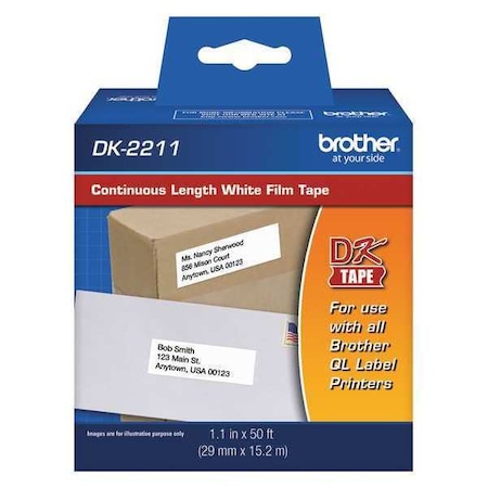 Continuous Label Stock, White, Gloss, 7/64 in W