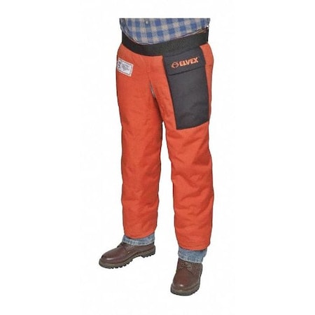 Chainsaw Chaps, Orange, Nylon, 39 in Length