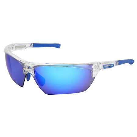 Dominator (DM3), Safety Glasses, MAX3 Anti-Scratch, Polycarbonate Lens, Clear Frame, Half Frame