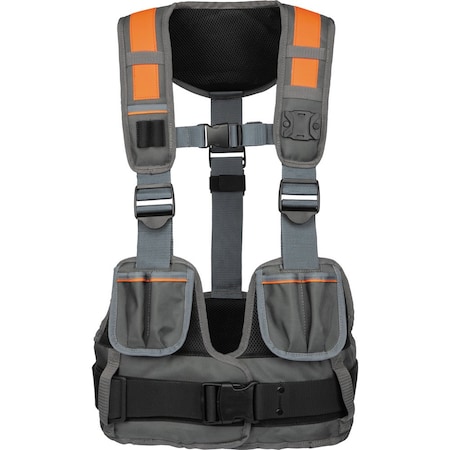 Tool Vest, Modbox, Gray, Ballistic Nylon, 4 Pockets