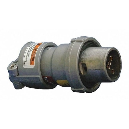 Pin & Sleeve Plug, 30 A, 600V AC, Three Phase, 4 Pole, Style 1 Grounding, Gray, NEMA 3, 3R, 4, 4X